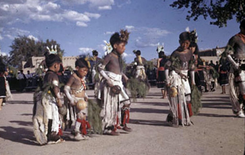 Dances at San Ildefonso Pueblo, 1946. Photo courtesy of the Bretscher Papers, Churchill College, Cambridge